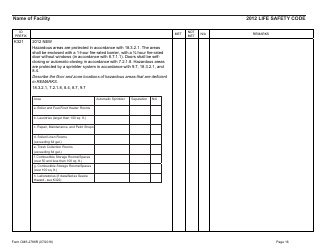 Form CMS-2786R Fire Safety Survey Report - Healthcare - 2012 Life Safety Code, Page 16