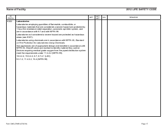 Form CMS-2786R Fire Safety Survey Report - Healthcare - 2012 Life Safety Code, Page 17