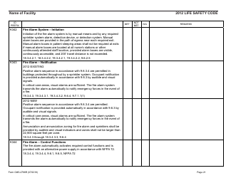Form CMS-2786R Fire Safety Survey Report - Healthcare - 2012 Life Safety Code, Page 21