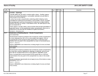 Form CMS-2786R Fire Safety Survey Report - Healthcare - 2012 Life Safety Code, Page 27