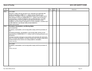 Form CMS-2786R Fire Safety Survey Report - Healthcare - 2012 Life Safety Code, Page 32