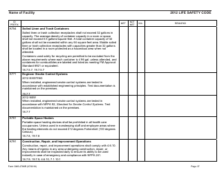 Form CMS-2786R Fire Safety Survey Report - Healthcare - 2012 Life Safety Code, Page 37