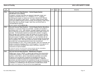 Form CMS-2786R Fire Safety Survey Report - Healthcare - 2012 Life Safety Code, Page 39