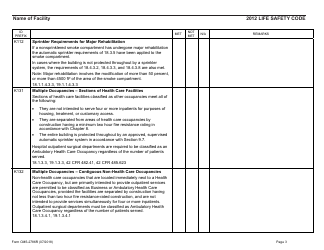 Form CMS-2786R Fire Safety Survey Report - Healthcare - 2012 Life Safety Code, Page 3