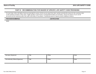 Form CMS-2786R Fire Safety Survey Report - Healthcare - 2012 Life Safety Code, Page 49