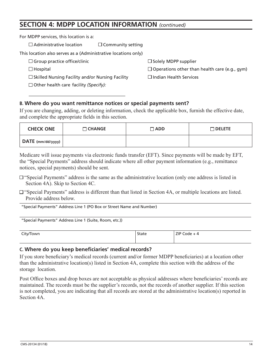 Form CMS-20134 Medicare Enrollment Application, Page 14
