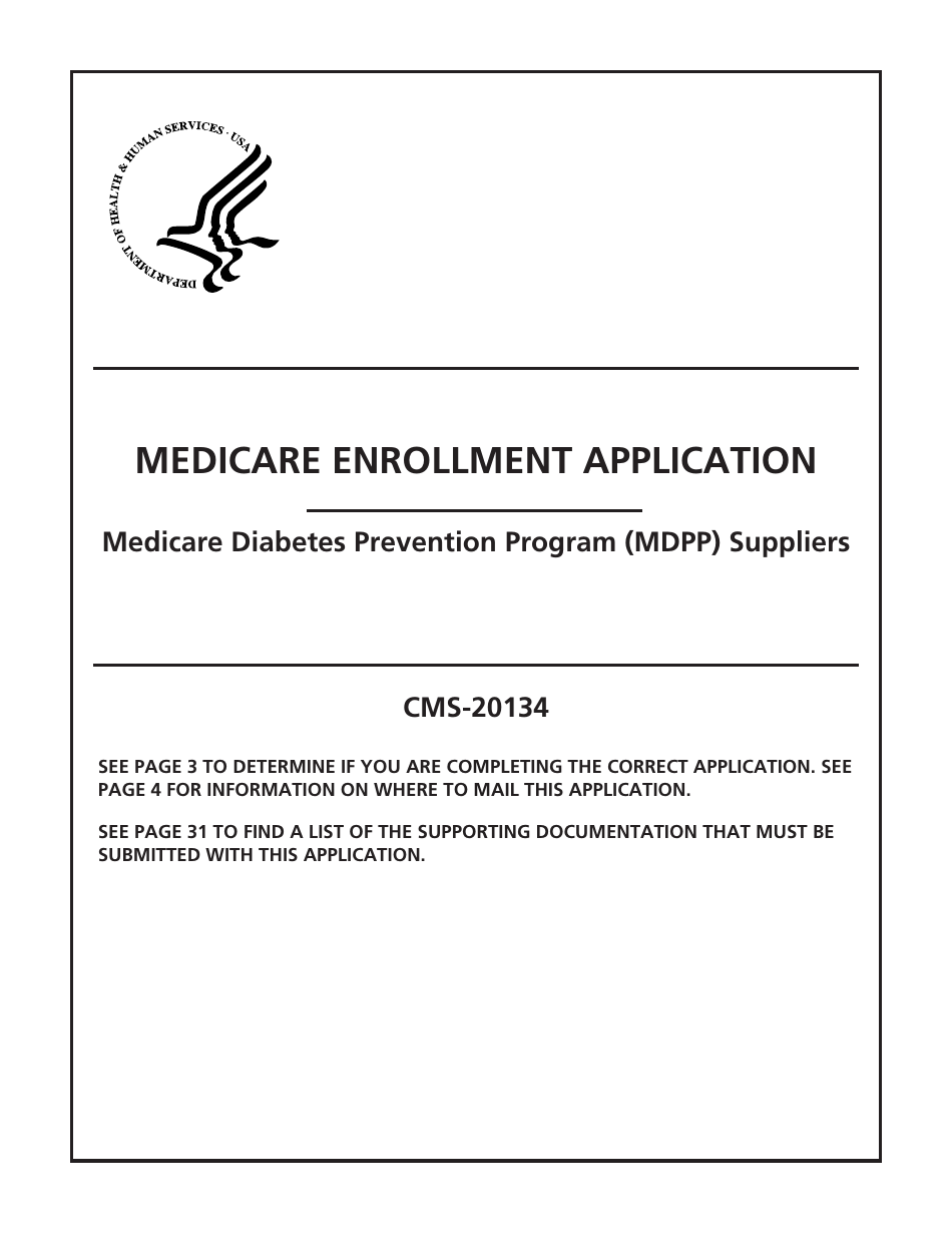 Form CMS-20134 Medicare Enrollment Application, Page 1