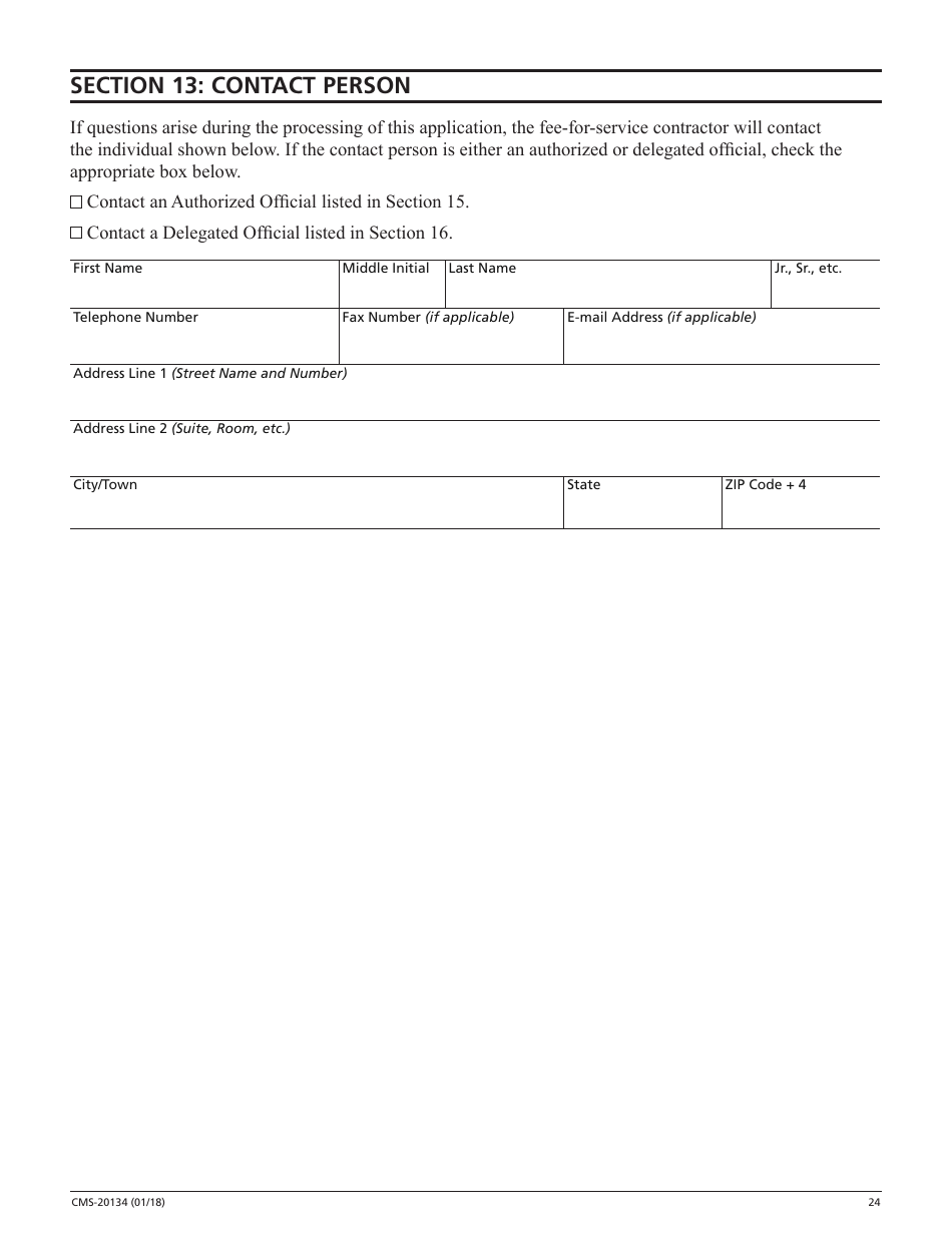 Form CMS-20134 Medicare Enrollment Application, Page 24