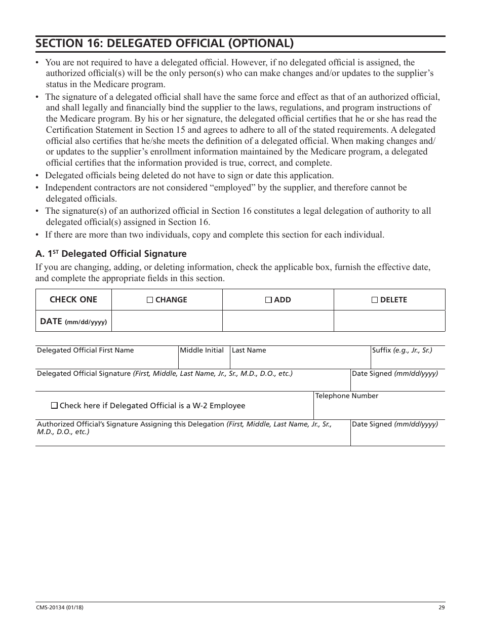 Form CMS-20134 Medicare Enrollment Application, Page 29