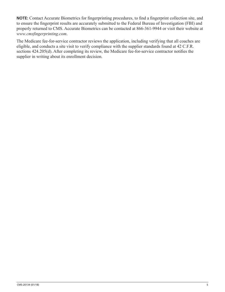 Form CMS-20134 Medicare Enrollment Application, Page 5