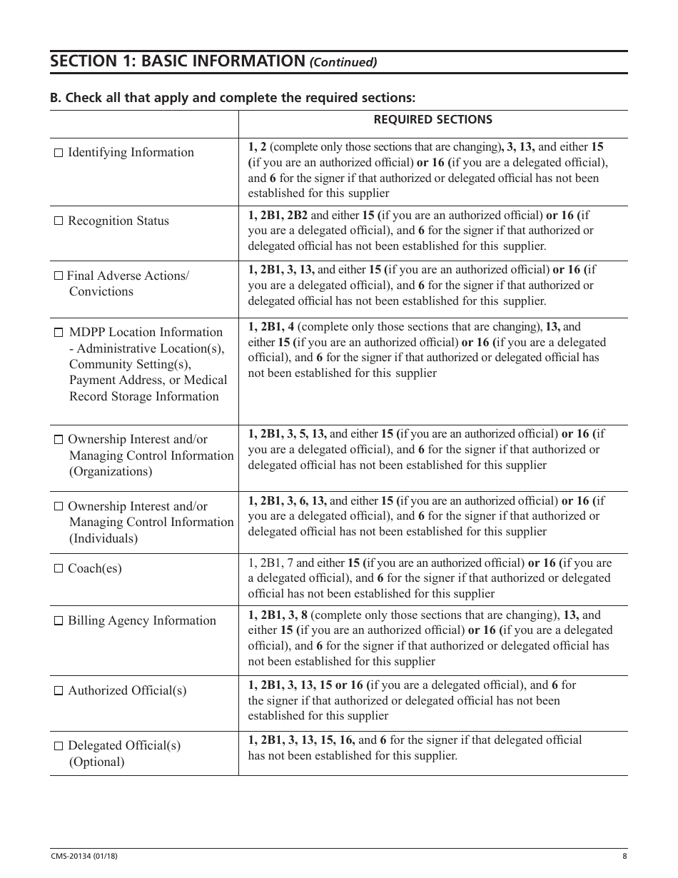 Form CMS-20134 Medicare Enrollment Application, Page 8