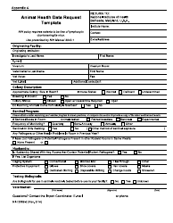Document preview: Form NIH2369-2 Appendix 4 Animal Health Data Request Template