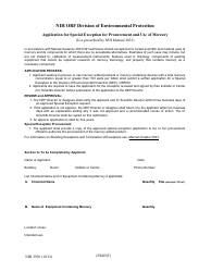 Document preview: Form NIH2936 Application for Special Exception for Procurement and Use of Mercury