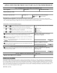 Document preview: Form NIH2749-1 Application for the Nidcr Voluntary Leave Transfer Program