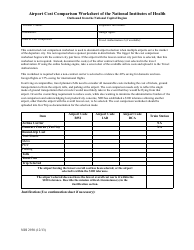 Document preview: Form NIH2930 Airport Cost Comparison Worksheet of the National Institutes of Health (Outbound From the National Capital Region)