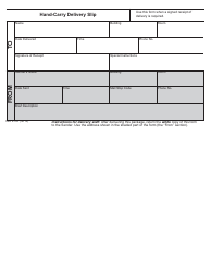 Document preview: Form NIH2735 Hand-Carry Delivery Slip