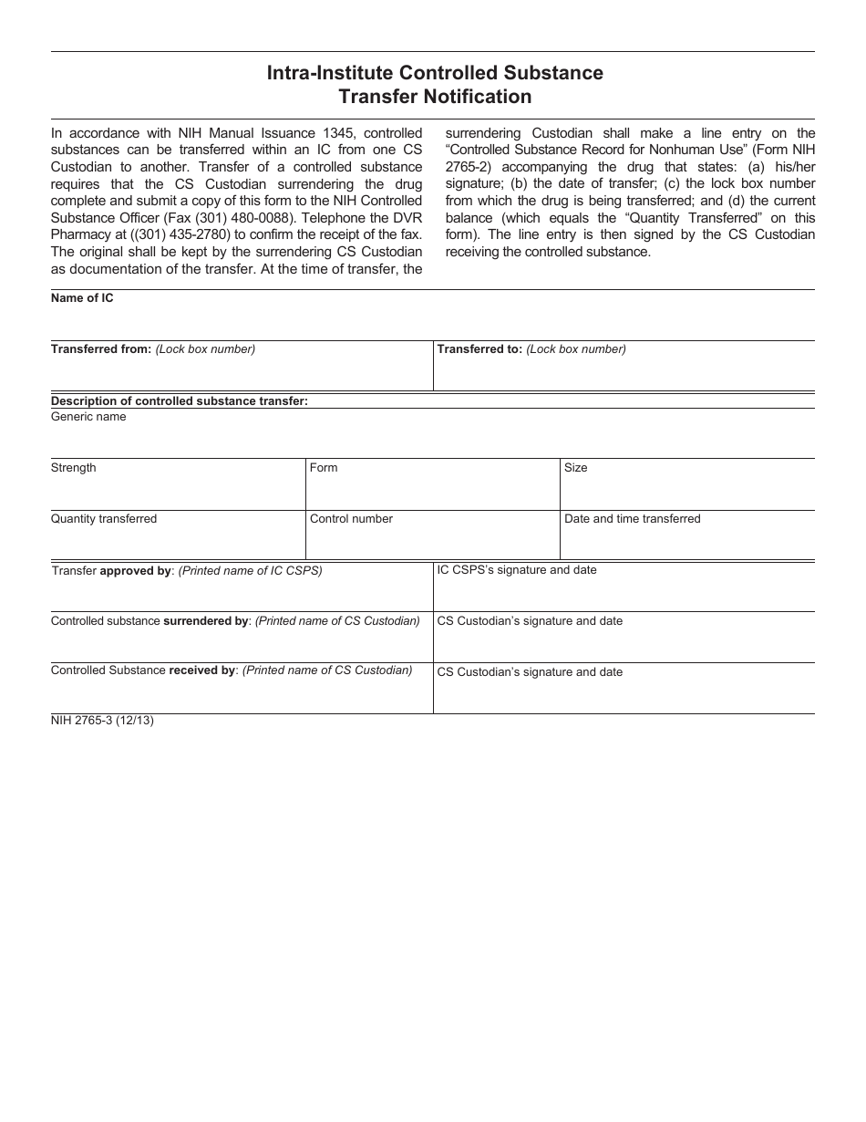 Form NIH27653 Fill Out, Sign Online and Download Fillable PDF