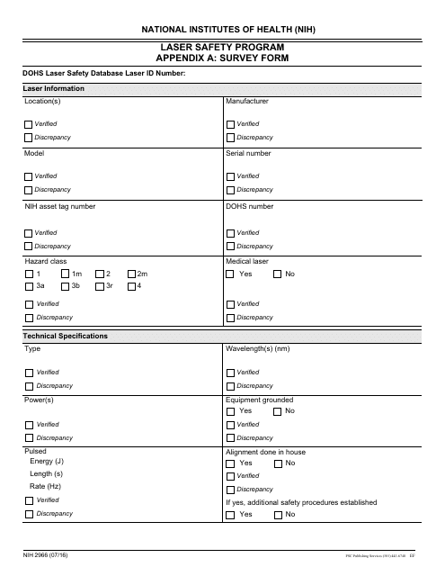Form NIH-2966  Printable Pdf