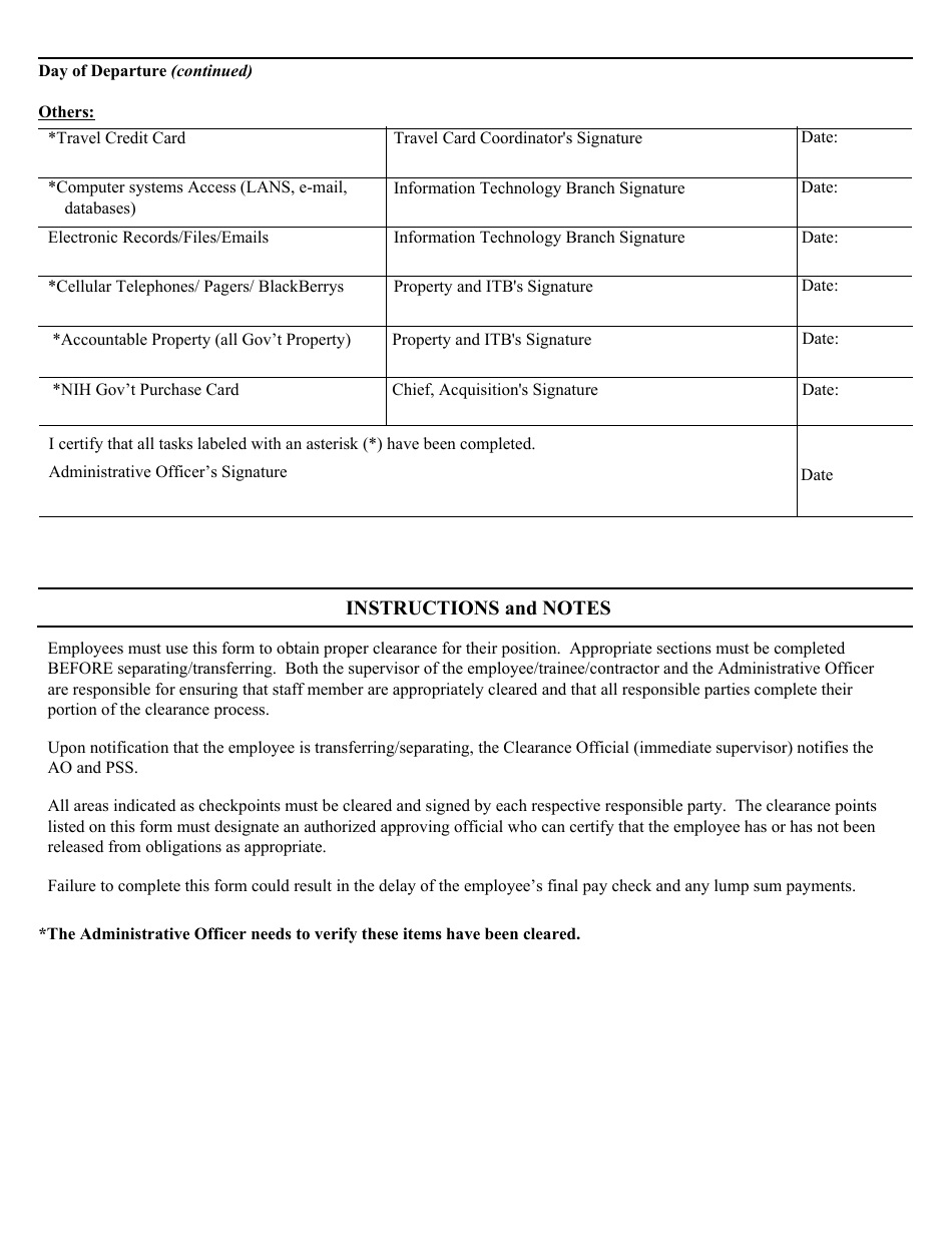 Nhgri Clearance of Personnel for Separation or Transfer, Page 3