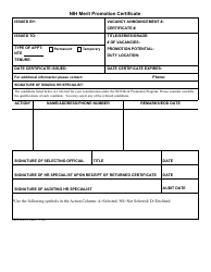 Document preview: Form NIH2265-1 Nih Merit Promotion Certificate