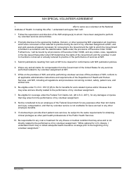 Document preview: Nih Special Volunteer Agreement Form