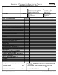 Document preview: Form NIH2737-4 Clearance of Personnel for Separation or Transfer