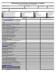 Form NIH2737-6 Nei Clearance of Personnel for Separation or Transfer
