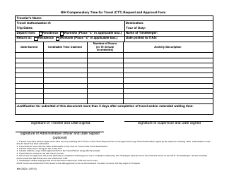 Document preview: Form NIH2920-1 Nih Compensatory Time for Travel (Ctt) Request and Approval Form