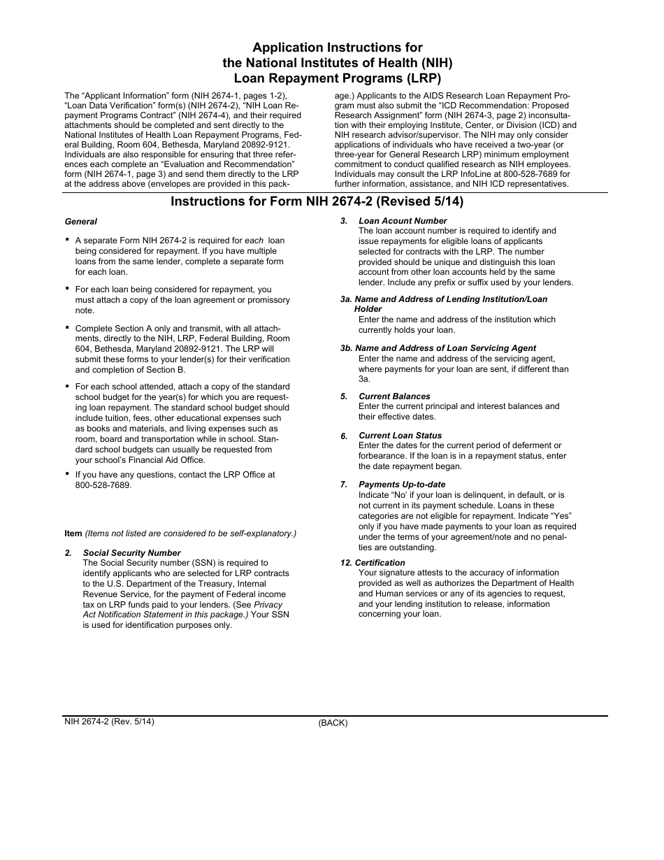 Form NIH2674-2 Loan Data Verification, Page 3