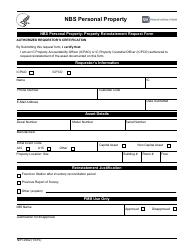 Document preview: Form NIH2962 Nbs Personal Property