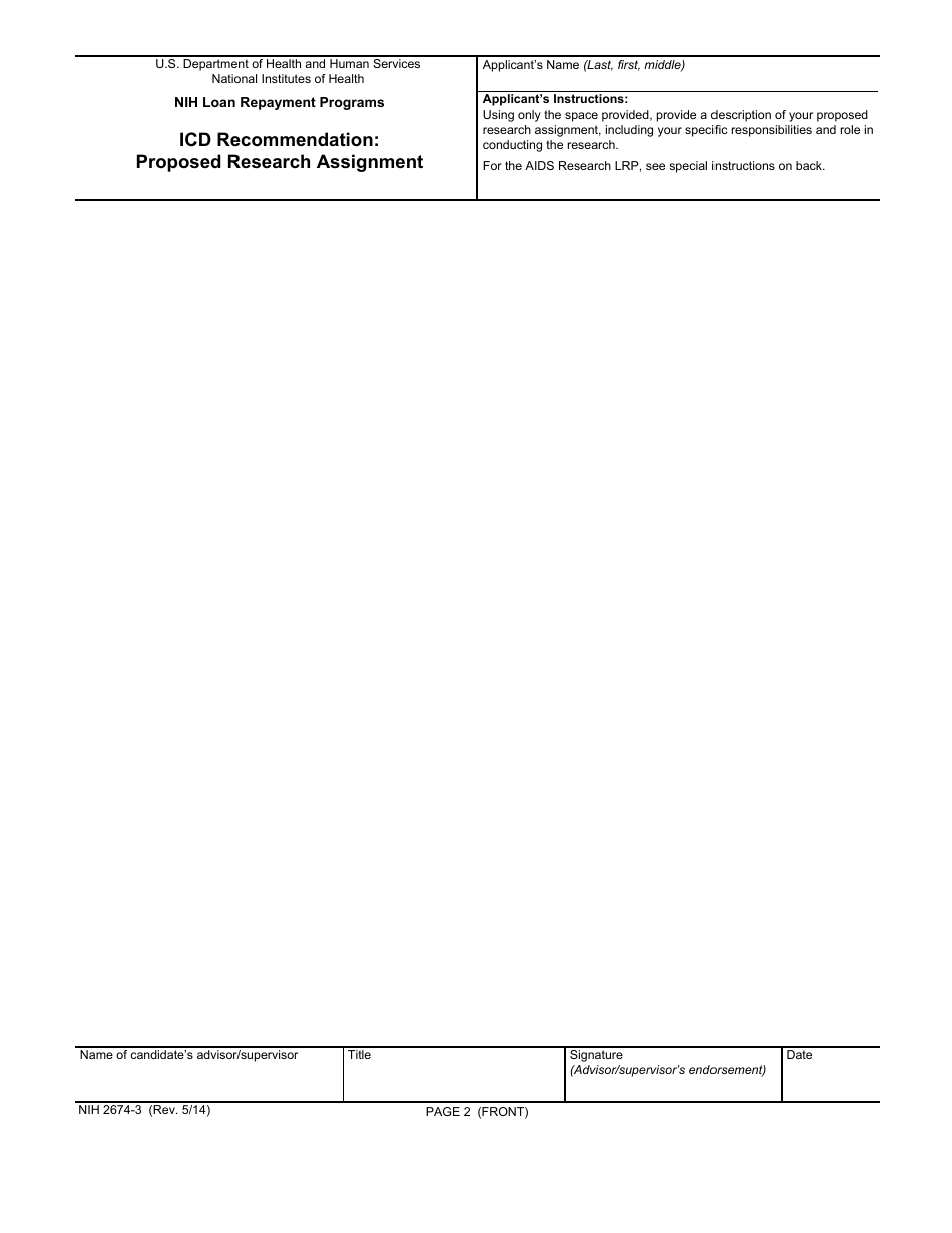 Form NIH2674-3 Icd Recommendation for Proposed Research Assignment, Page 4