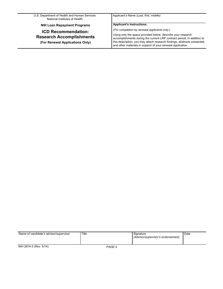 Form NIH2674-3 Icd Recommendation for Proposed Research Assignment, Page 7