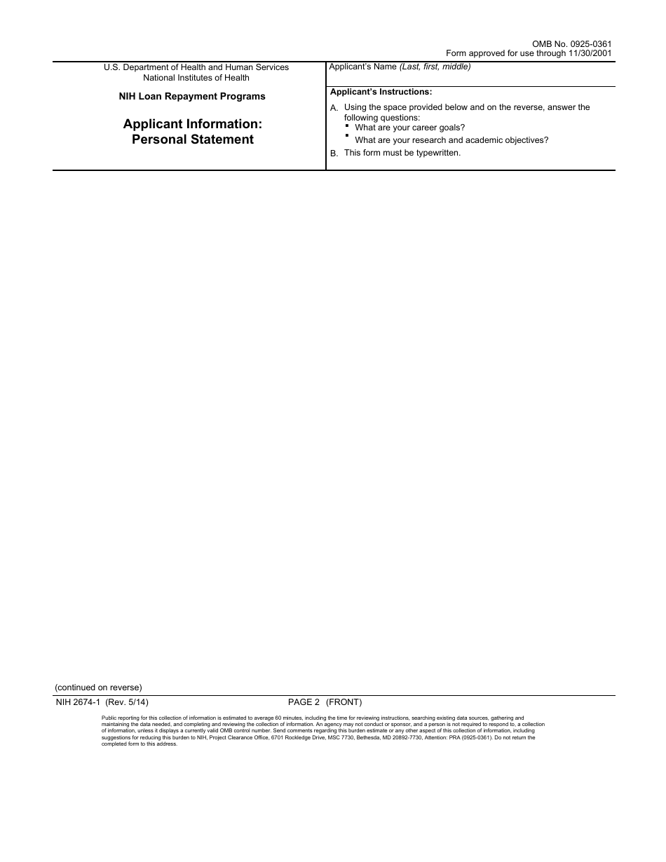 Form NIH2674-1 Nih Loan Repayment Programs Applicant Information, Page 4