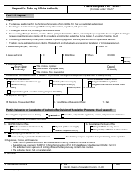 Document preview: Form NIH-2604-1 Request for Ordering Official Authority