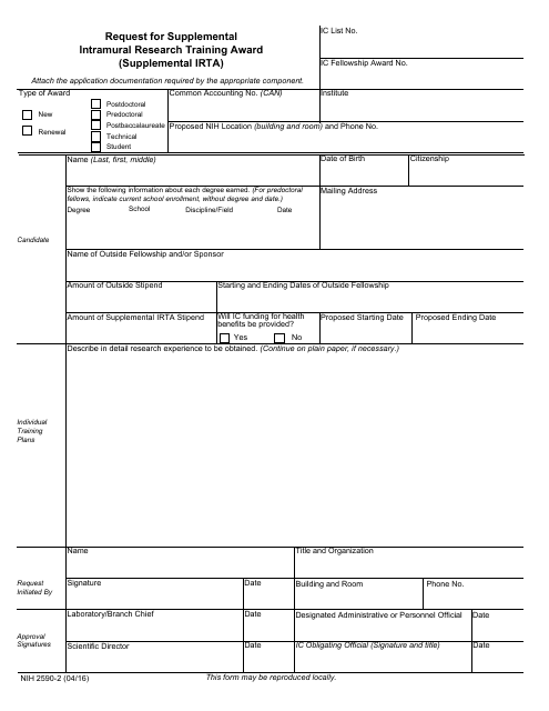 Form NIH-2590-2  Printable Pdf