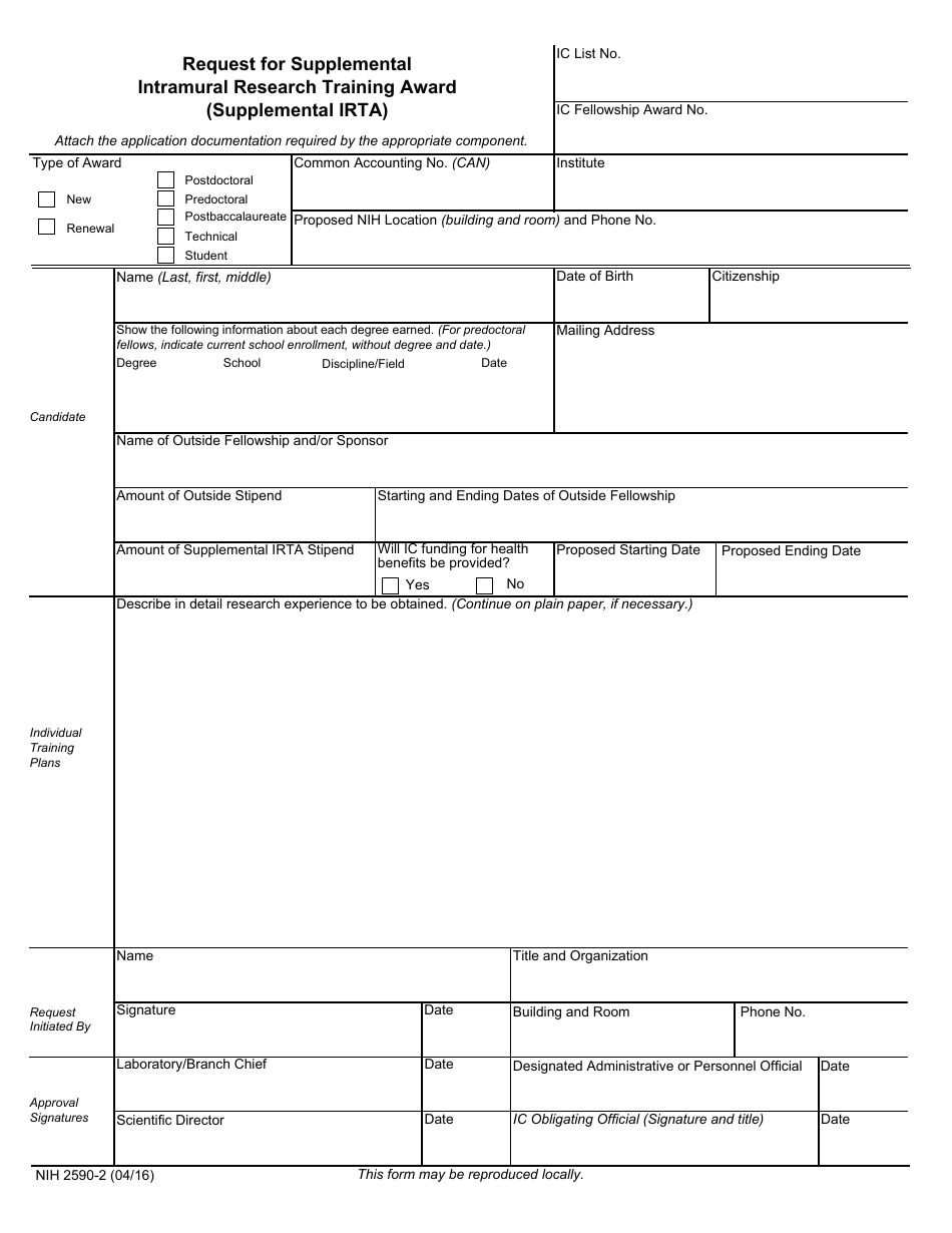 Form NIH25902 Fill Out, Sign Online and Download Fillable PDF