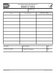 Document preview: Form NIH-2983 Request for Turn-In