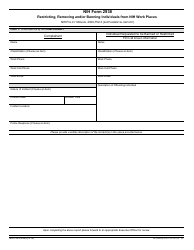 Document preview: Form 2938 Restricting, Removing and/or Banning Individuals From Nih Work Places