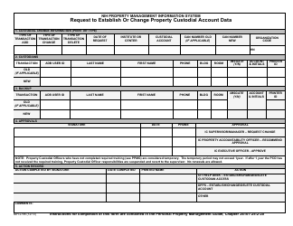 Document preview: Form NIH-2798 Request to Establish or Change Property Custodial Account Data