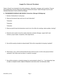 Form NIH-2835-4 Sample Pre-telework Worksheet