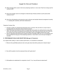 Form NIH-2835-4 Sample Pre-telework Worksheet, Page 5