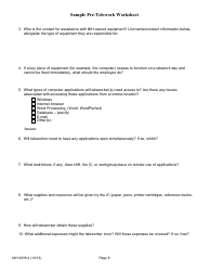 Form NIH-2835-4 Sample Pre-telework Worksheet, Page 8