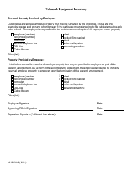 Document preview: Form NIH2835-2 Telework Equipment Inventory