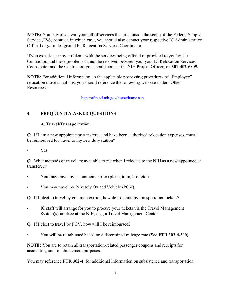 Form NIH2028 Request for Permanent Change of Station Orders, Page 5