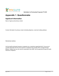 Appendix 1 Questionnaire Form - Mnsure - Minnesota