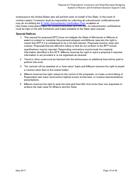 Request for Proposals for Consumer and Small Business Shopping, System of Record, and Enrollment Decision Support Tools for Mnsure - Minnesota, Page 15