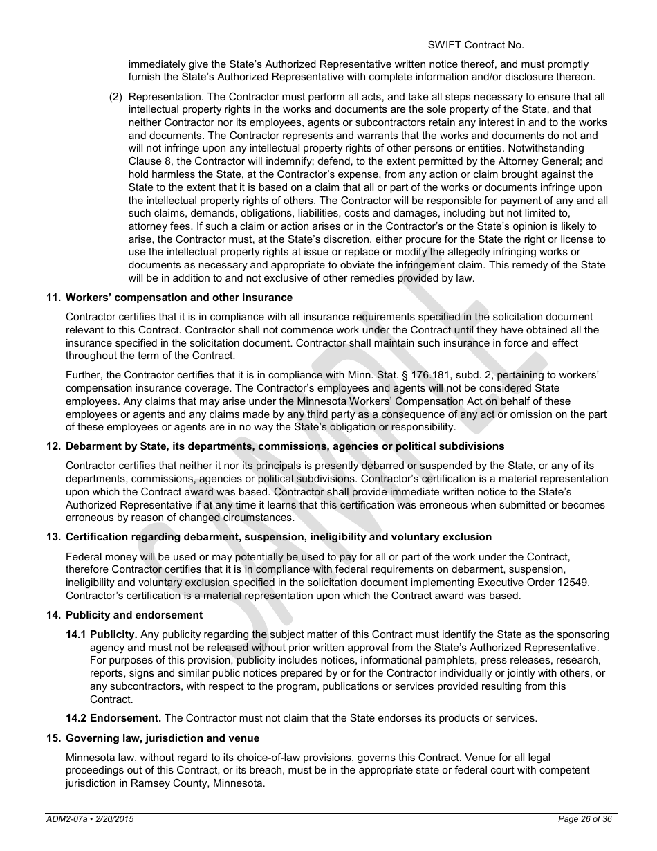 Request for Proposals for Consumer and Small Business Shopping, System of Record, and Enrollment Decision Support Tools for Mnsure - Minnesota, Page 26