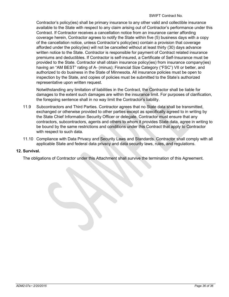 Request for Proposals for Consumer and Small Business Shopping, System of Record, and Enrollment Decision Support Tools for Mnsure - Minnesota, Page 36