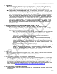 Professional and Technical Services Contract Form - Mnsure - Sample - Minnesota, Page 9