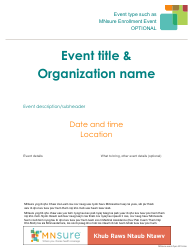 Document preview: Event Flyer Template - Mnsure - Minnesota (Hmong)